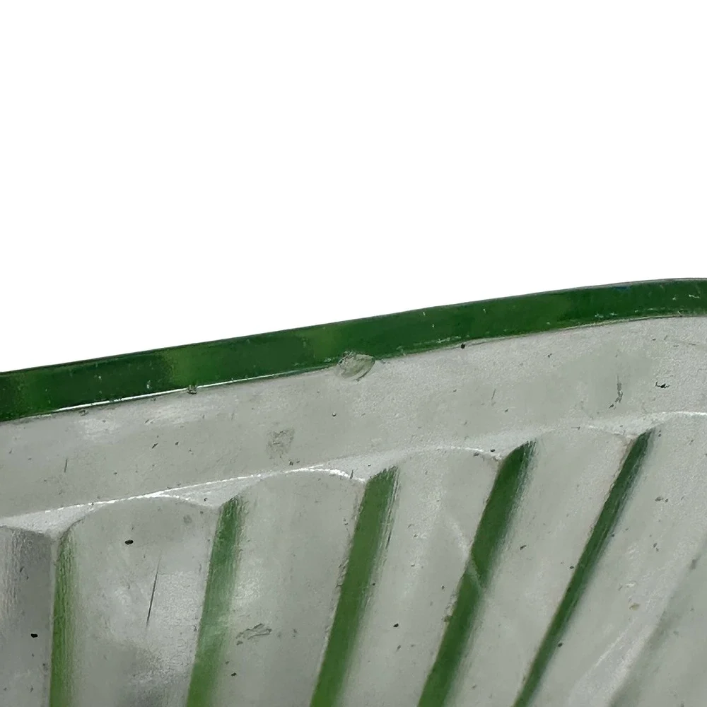 Vintage Green Uranium Depression Glass Ribbed Rectangular Refrigerator Dish